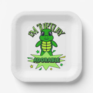 Assiettes En Carton Tortue Mignonne Citation Drôle Totalement Adorable