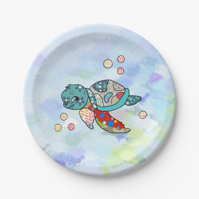 Assiettes En Carton tortues  (Devant)