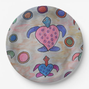 Assiettes En Carton Tortues et cercles Plaques en papier