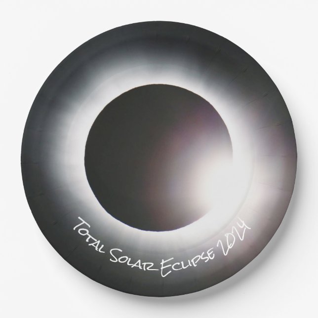 Assiettes En Carton Total éclipse solaire 2024 (Devant)