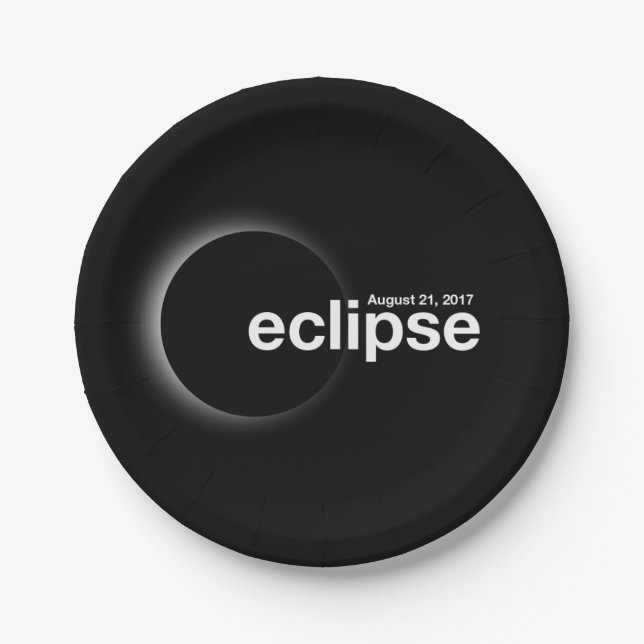 Assiettes En Carton Total Solaire 2017 Eclipse (Devant)