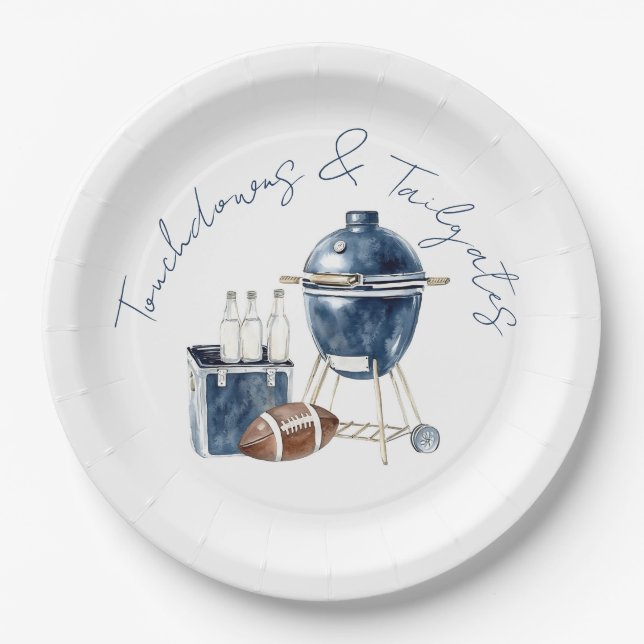 Assiettes En Carton Touchdowns & Tailgates (Devant)