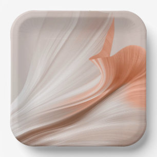 Assiettes En Carton Toucher de pêche soyeux