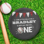 Assiettes En Carton Toucher Le Grand | Baseball 1er anniversaire<br><div class="desc">Célébrez dans le style avec ces assiettes de papier tendance 1er anniversaire. Le design est facile à personnaliser avec votre propre libellé et votre famille et vos amis seront ravis de voir ces fabuleuses assiettes de fête. Des éléments de partie correspondants se trouvent dans la collection.</div>
