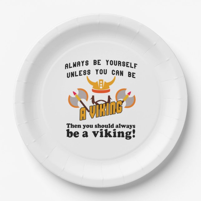 Assiettes En Carton Toujours être un viking (Devant)