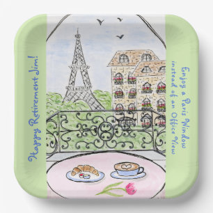 Assiettes En Carton Tour Eiffel capricieuse de PARIS RETRAITE Nom