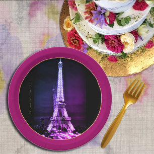 Assiettes En Carton Tour Eiffel & Surreal Paris Art /love France BP