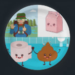 Assiettes En Carton Tourist Essentials Napkin of the Comical Survival<br><div class="desc">Tourist Essentials Napkin of the Comical Survival Kit Charm brings playful humor into everyday travel moments. Featuring a quirky mix of milk, poop, and toilet paper symbols, this design captures the chaotic, funny, and relatable side of being on the road. It’s perfect for light‑hearted gifts, themed parties, or any occasion...</div>