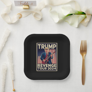 Assiettes En Carton Tournée de vengeance de Trump 2024 Élection politi