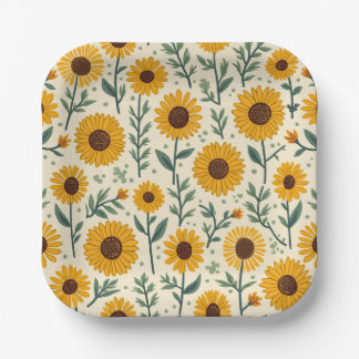 Assiettes En Carton tournesol