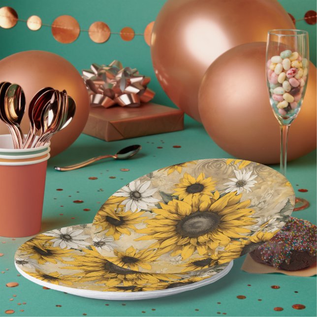 Assiettes En Carton Tournesol (Multi)