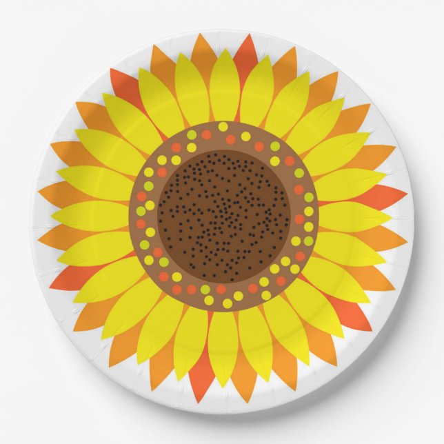 Assiettes En Carton Tournesol (Devant)