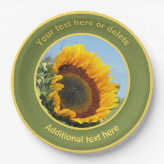 Assiettes En Carton Tournesol Dans Sunshine Fête Personnalisée