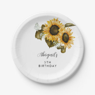 Assiettes En Carton Tournesol fête d'anniversaire