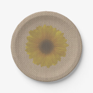 Assiettes En Carton Tournesol inspiré Burlap