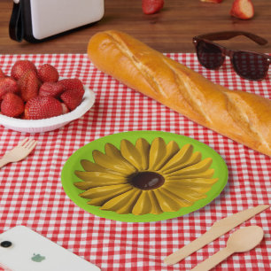 Assiettes En Carton Tournesol MOD Fleur Floral Printemps Fête de Jardi
