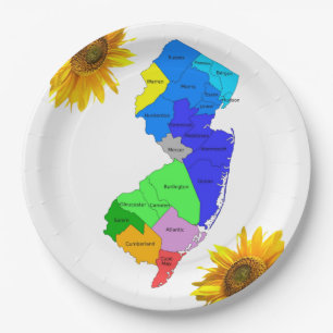 Assiettes En Carton Tournesol New Jersey Comtés Plaques en papier
