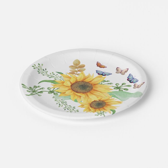 Assiettes En Carton tournesol printemps (Angle)