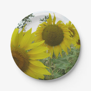 Assiettes En Carton Tournesols jaunes Plaques de papier personnalisées