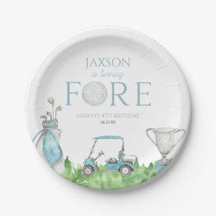 Assiettes En Carton Tournez Fore Blue Golf 4e anniversaire