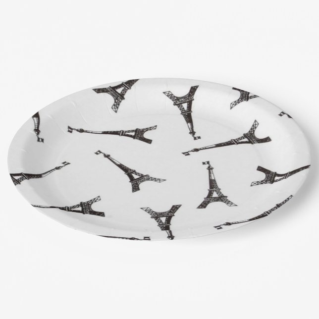 Assiettes En Carton Tours Eiffel (Angle)