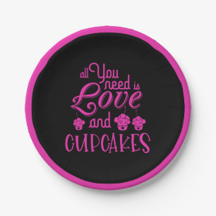 Assiettes En Carton Tout Ce Dont Vous Avez Besoin Est L'Amour Et Cupca