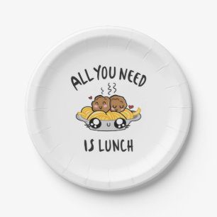 Assiettes En Carton Tout ce dont vous avez besoin est le déjeuner