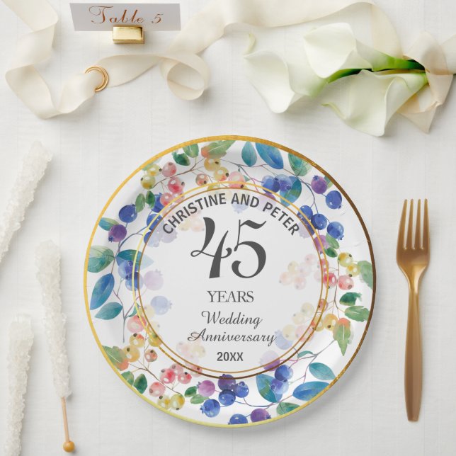 Assiettes En Carton Tout Mariage (45) Anniversaire de baies de cadres  (Mariage)