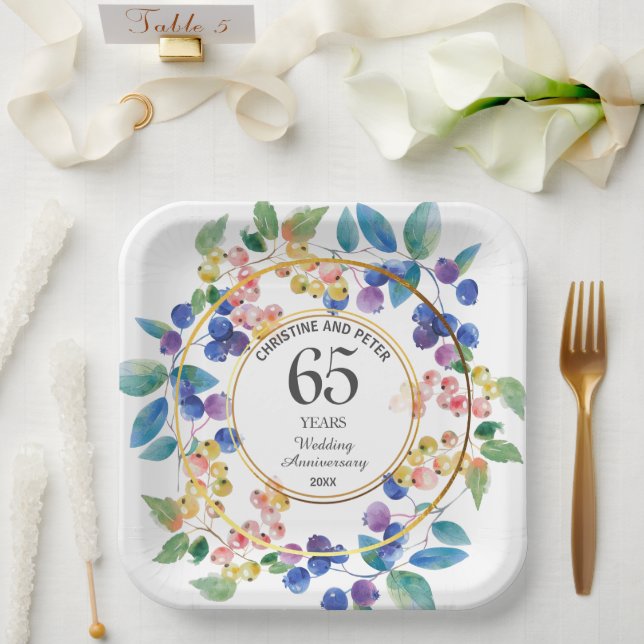 Assiettes En Carton Tout Mariage (65) Anniversaire de baies de cadres  (Mariage)