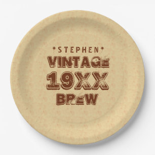 Assiettes En Carton Tout or grunge G11Z1 des textes de BREW VINTAGE
