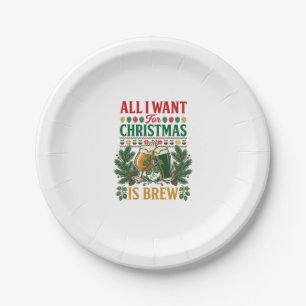 Assiettes En Carton Tout Verre à bière de Noël Brew Pins Hops