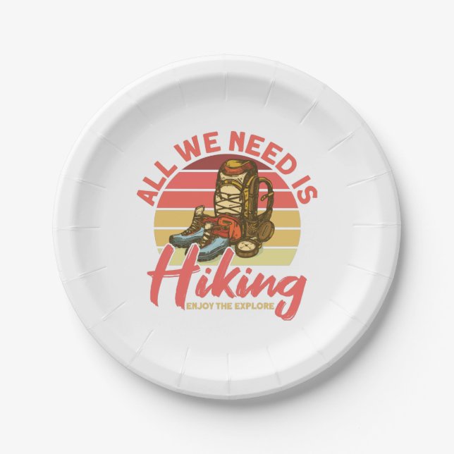 Assiettes En Carton Tout We Need Is Hiking Enjoy (Devant)