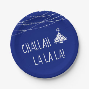 Assiettes En Carton Toute couleur mignonne Challah La La Chrismukkah  