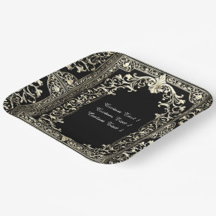 Assiettes En Carton Toute Occasion Gold Frame