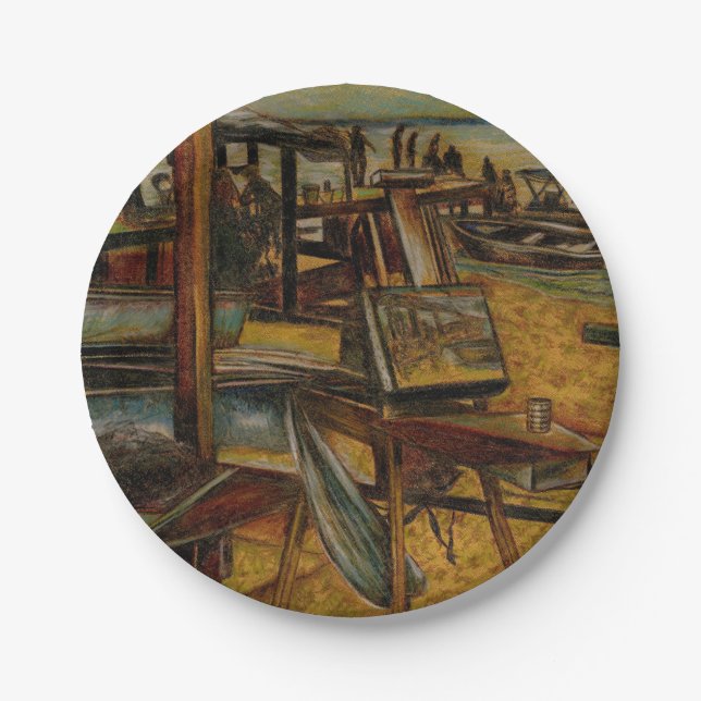 Assiettes En Carton Toute peinture géniale commence par un coup de pin (Devant)