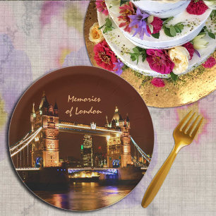 Assiettes En Carton Tower Bridge & Londres à la nuit, Angleterre /par