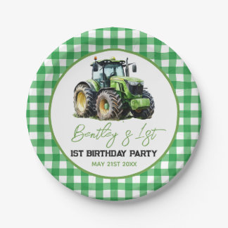 Assiettes En Carton Tracteur 1er anniversaire Fun Farm