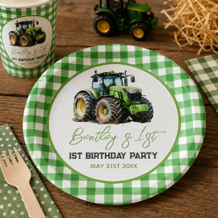 Assiettes En Carton Tracteur 1er anniversaire Fun Farm