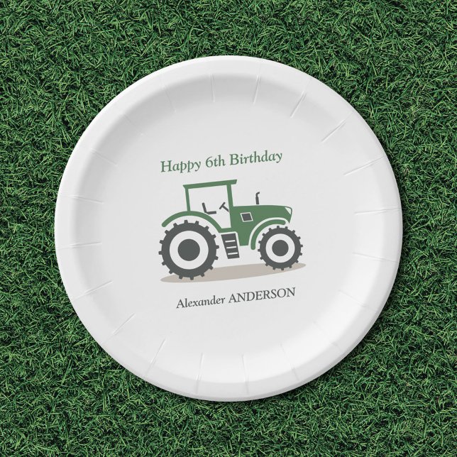 Assiettes En Carton Tracteur agricole (Farm Tractor Paper Plates)