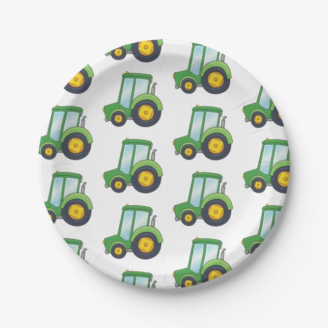 Assiettes En Carton Tracteur personnalisable (Devant)