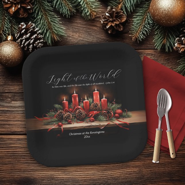 Assiettes En Carton Tradition Bible Verse Noël (Tradition Bible Verse Christmas Holiday Paper Plates)