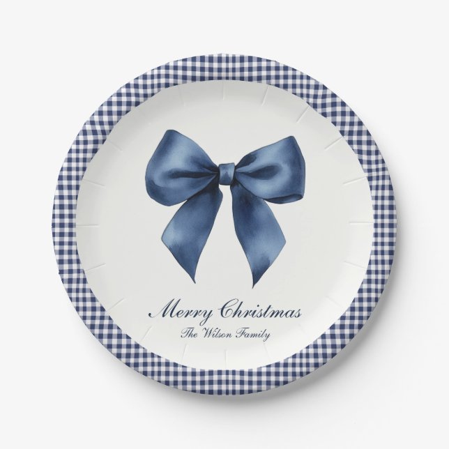 Assiettes En Carton Traditional Blue Knot Christmas (Devant)