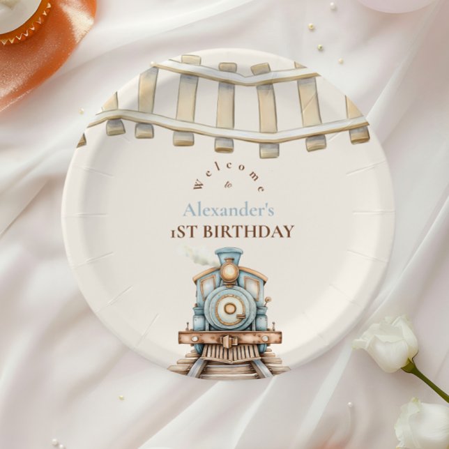 Assiettes En Carton Train 1er anniversaire (Créateur téléchargé)