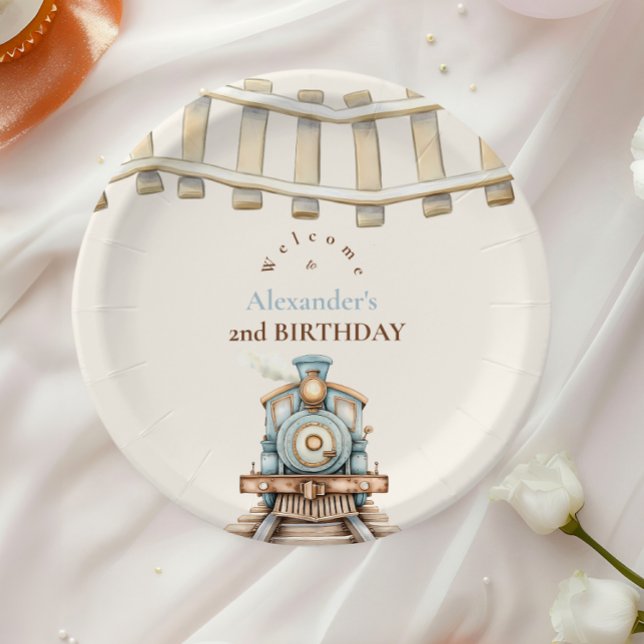 Assiettes En Carton Train 2e anniversaire (Créateur téléchargé)