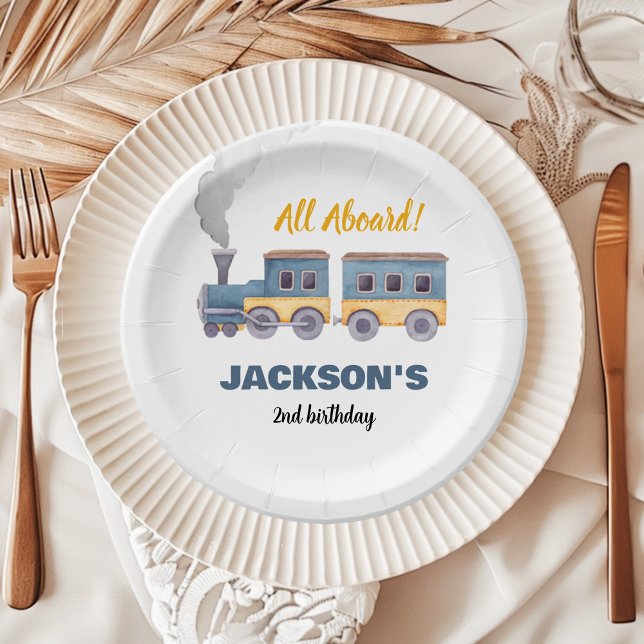 Assiettes En Carton Train Anniversaire Chugga Chugga Deux Chugga Deux (Créateur téléchargé)