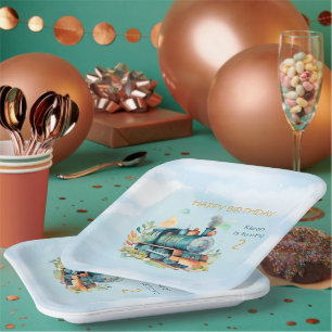 Assiettes En Carton Train Engine Boy 2nd. Anniversaire
