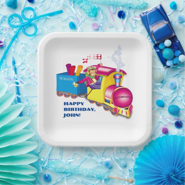 Assiettes En Carton train et voiture (Fête)
