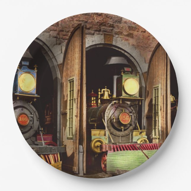 Assiettes En Carton Train - technologie de capture de vaches 1869 (Devant)