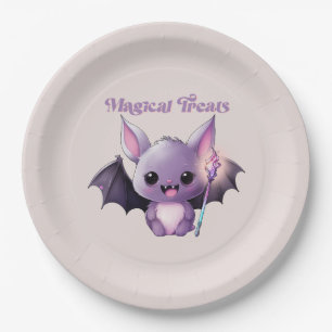 Assiettes En Carton Traitements magiques avec Bats mignons
