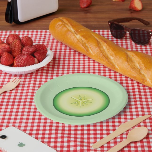 Assiettes En Carton Tranche de concombre (Pique-nique)